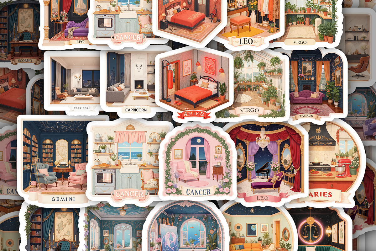 Astro Abode Zodiac Room Clipart, an Object Graphic by Jakayla Digital Co (Photo 24 of 30)
