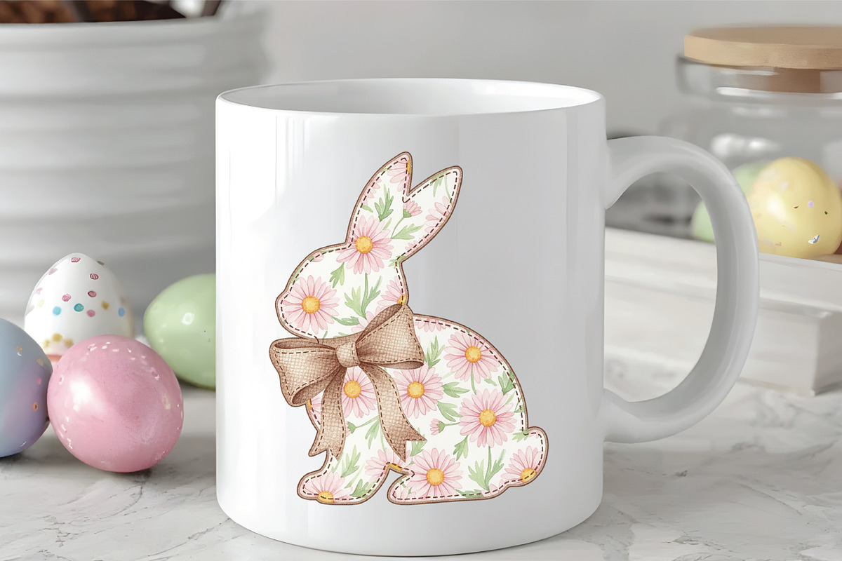 Coquette Easter Bunny Floral PNG, an Illustration by CraftArtStudio (Photo 3 of 4)