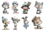 Watercolor Nursery Animals Clipart, an Illustration by Designworld (Thumbnail 3 of 5)