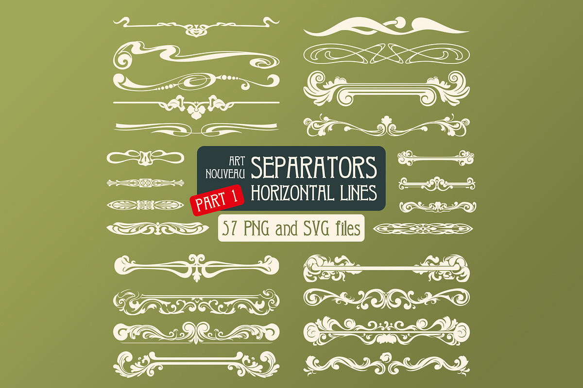 57 Art Nouveau Separators, a Decorative Illustration by Stanislav Kharchevskyi (Photo 1 of 4)