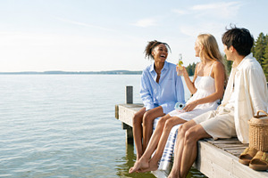 Group of friends enjoying leisure ti, a Photo by Dvoevnore photos