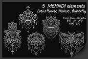 Mehndi designs collection, a Decorative Illustration by Katika Shop (Thumbnail 3 of 7)