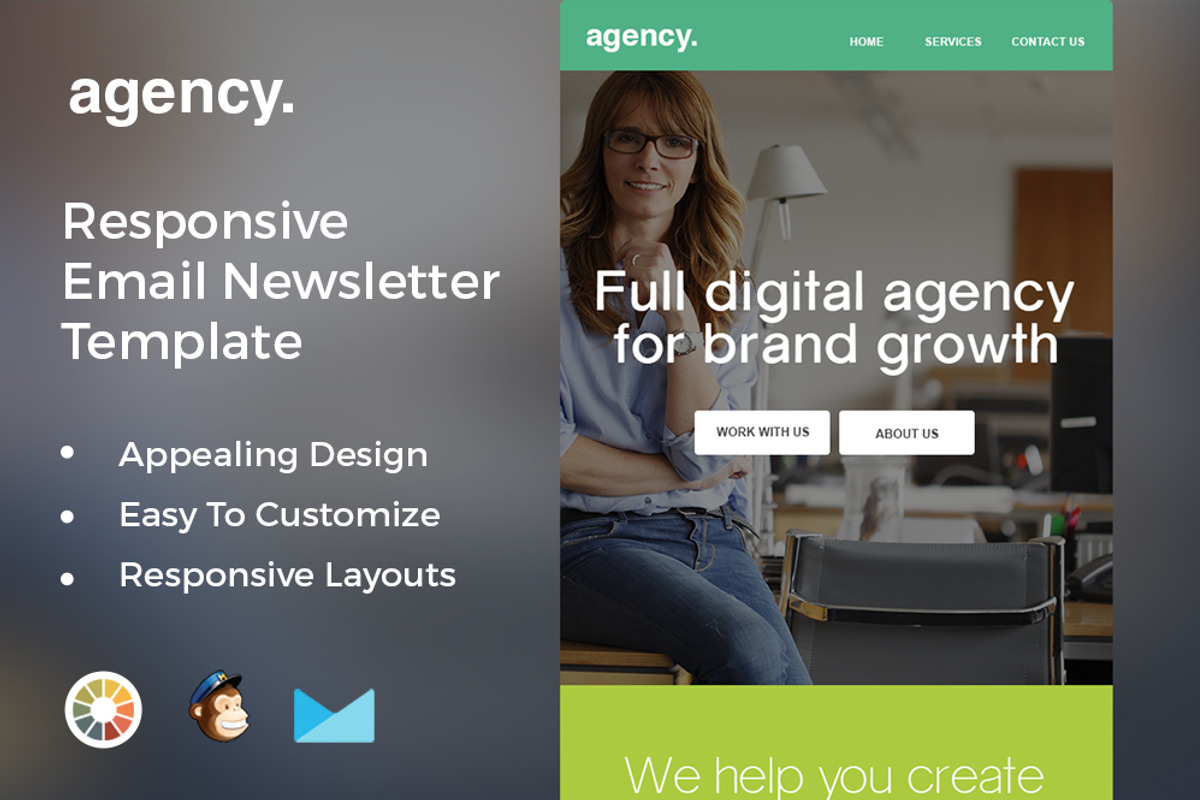 Agency-Responsive Mailchimp Template, an Email Template by ZippyPixels (Photo 1 of 4)