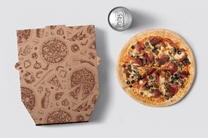 Pizza Seamless Patterns Set