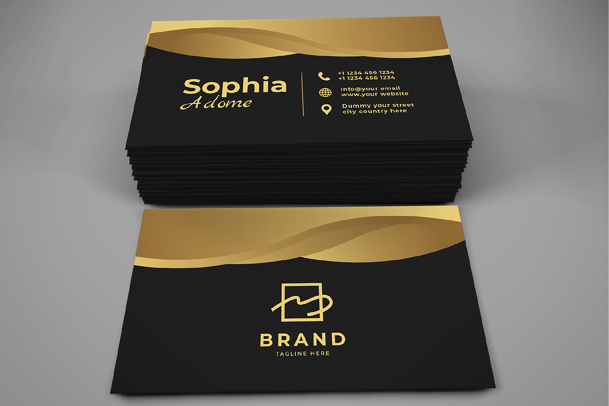 Luxury Gold And Blue Business Card, a Business Card Template by M9 Design (Photo 3 of 3)