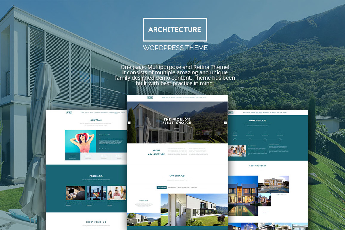 Architecture: Business OnePage Theme, a WordPress Template by ThemeTon