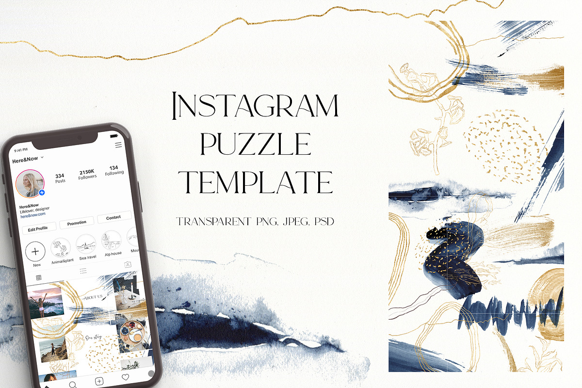 Deep blue watercolor backgrounds, a Texture Graphic by Yuliya Derbisheva (Photo 13 of 14)