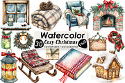 Cozy Christmas Time Clipart, an Illustration by Black Bird Studio (Thumbnail 1 of 6)