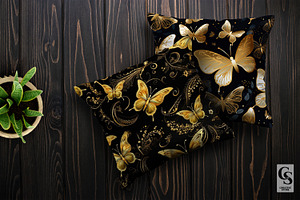 Gold Butterflies Digital Papers