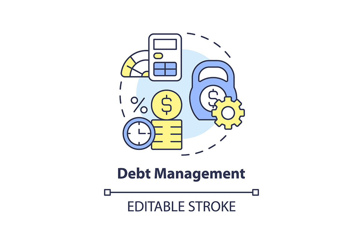 Debt management concept icon, an Icon by IMG Visuals