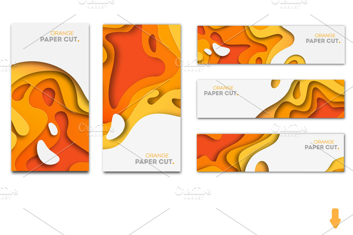 Banners paper cut, colorful set, a Flyer Template by Vitaliy Starkov (Photo 9 of 11)
