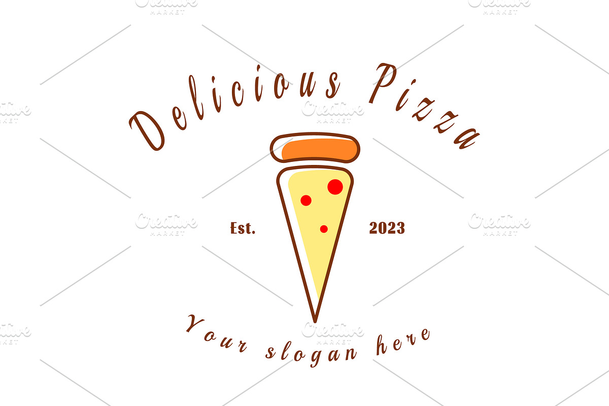 Simple Pizza Logo Design Icon, a Branding & Logo Template by Morvana Crew