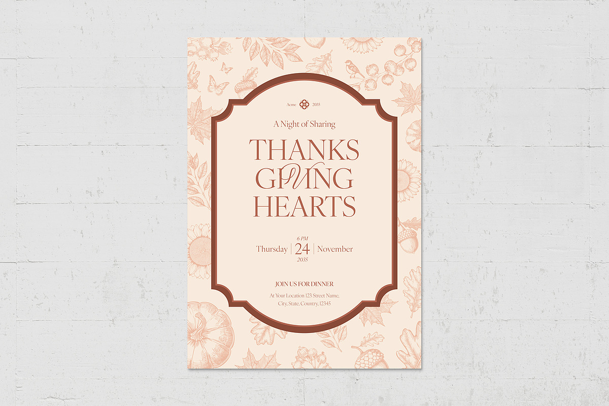 Thanksgiving Invite Template, a Flyer Template by BrandPacks (Photo 2 of 5)