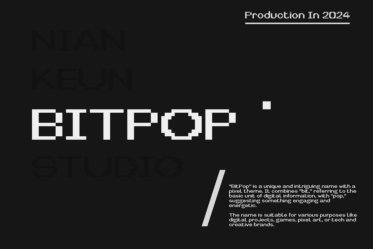 Bitpop - Pixel Font, a Sans Serif Font by Nian Keun Studio (Photo 1 of 13)