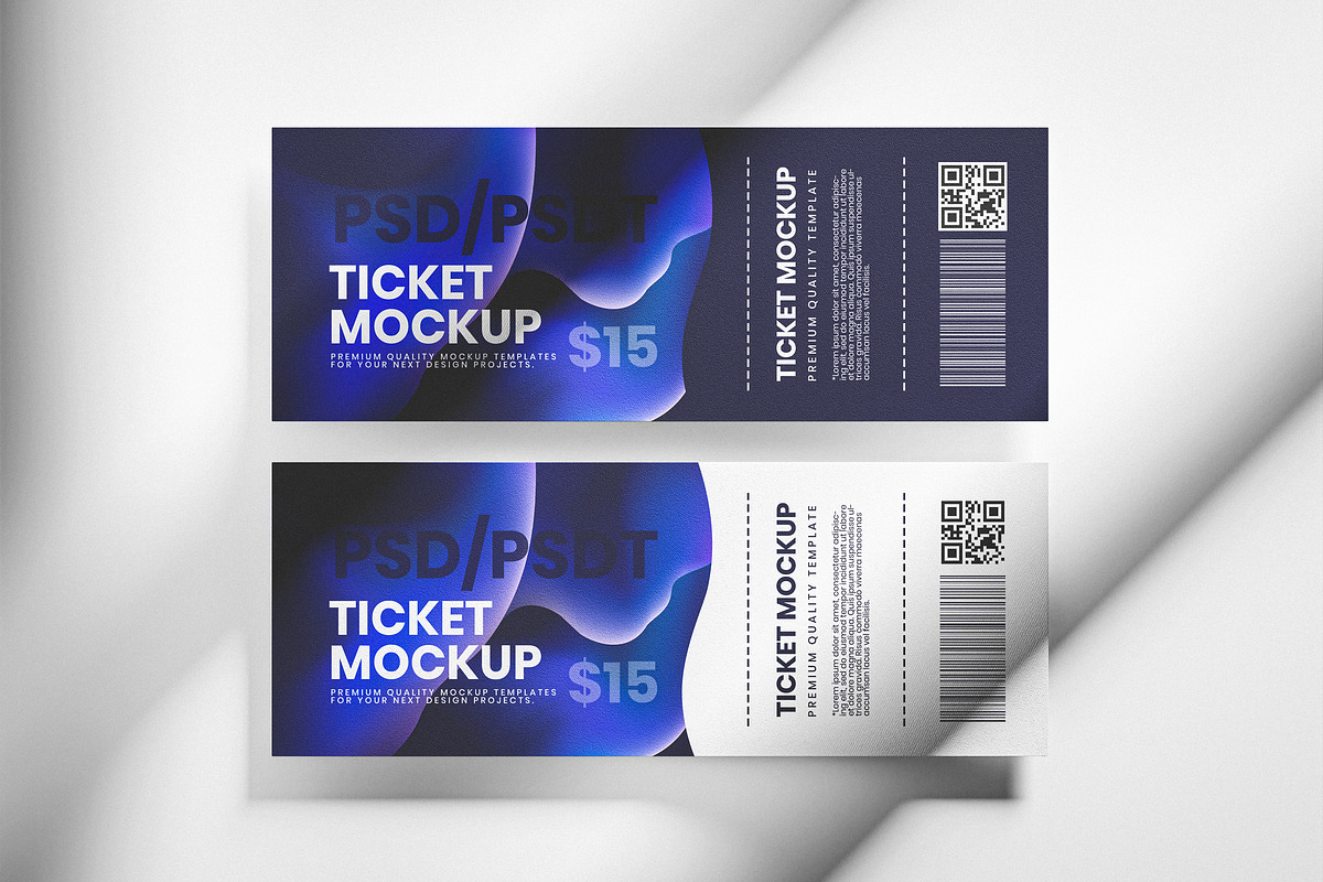 Simple Customizable Ticket Mockup, a Print Template by Designer Dude