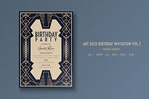 Art Deco Birthday Invitation Vol.7