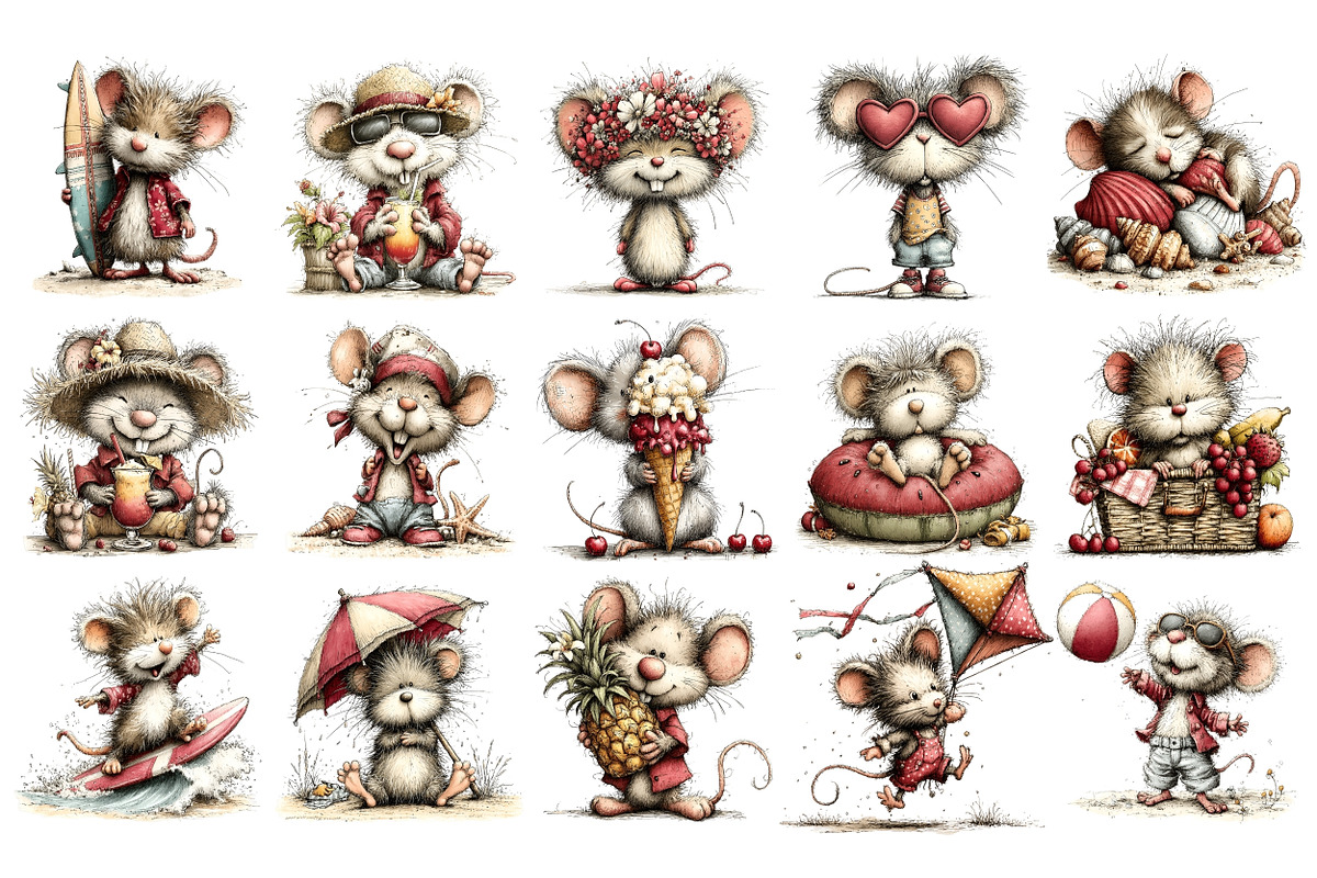 Beach Mouse PNG Clipart Watercolor, an Animal Illustration by Nicolle's Colorful Art (Photo 2 of 3)