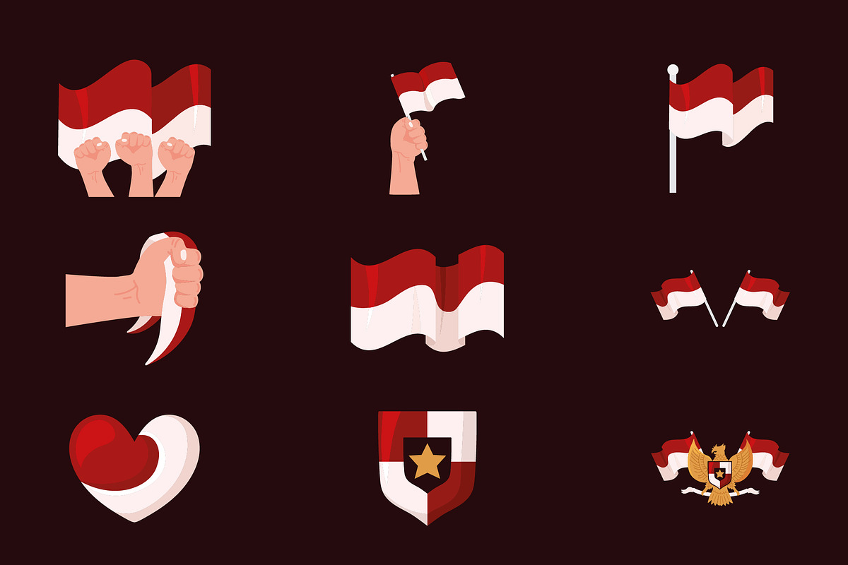 Indonesia Independence Set, a Templates & Theme by studiogstock