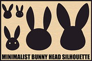 Cute Bunny Head Silhouette Set, an Illustration by BIPLOB EXPERT (Thumbnail 1 of 7)
