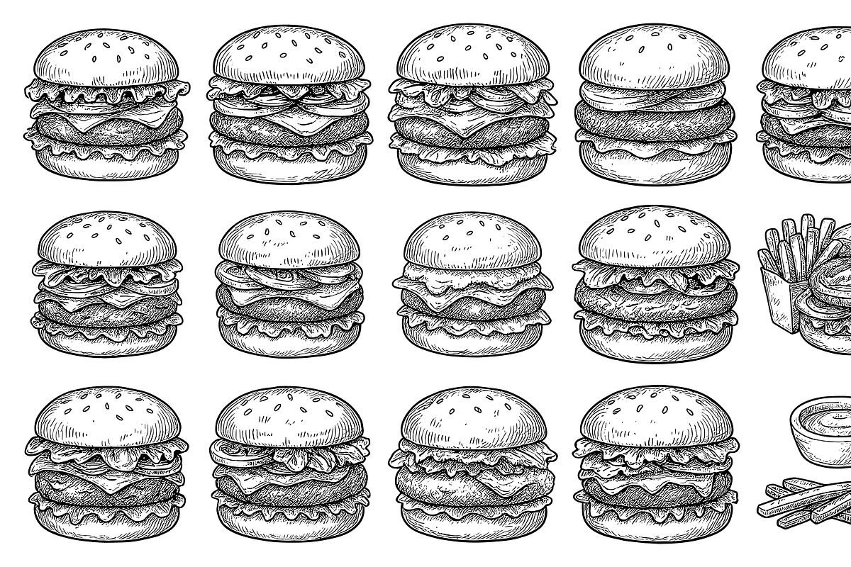 Burger Icon Collection, an Object Graphic by nikagraphic (Photo 3 of 3)