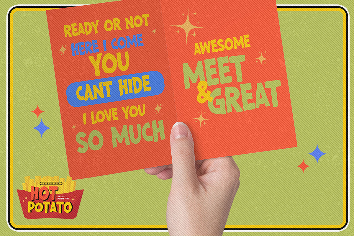 Hot Potato - All Caps Display Font, a Sans Serif Font by Gassstype (Photo 4 of 8)