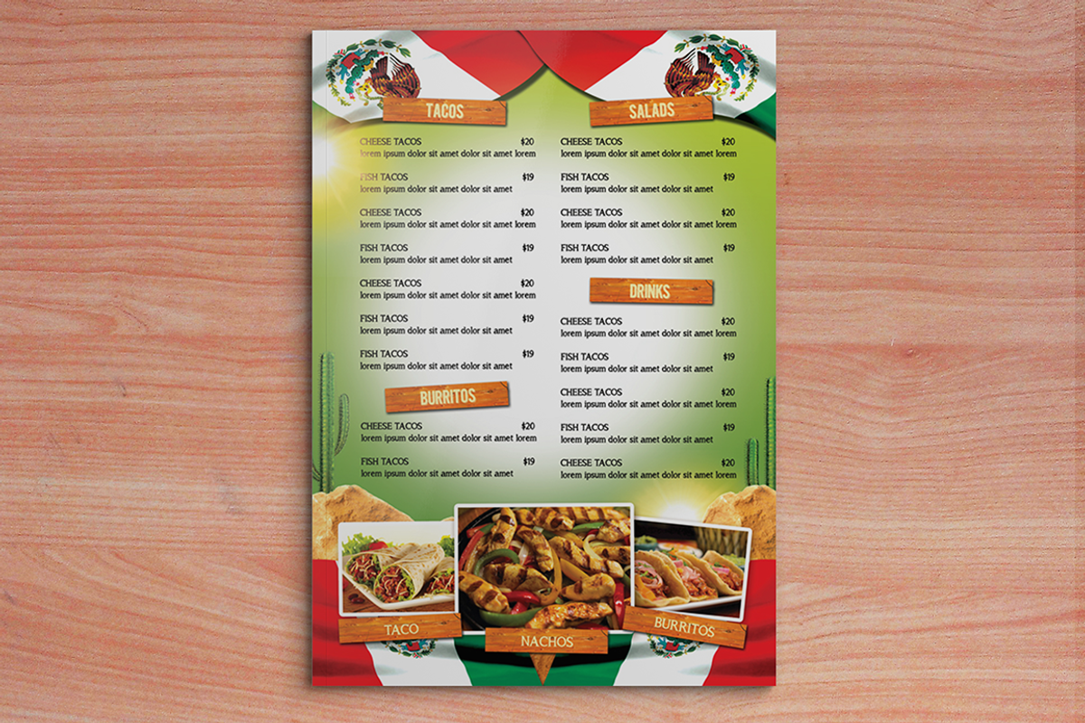 Menu Template - Mexican, a Brochure Template by 3Angle (Photo 5 of 5)