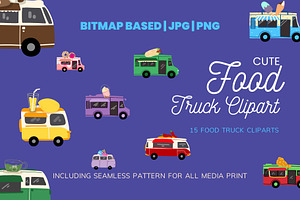 Food Truck 15 Clipart Plus Pattern