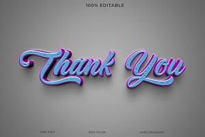 Stylish 3D Render of Thank You Text, a Layer Style Add-On by Imamul001