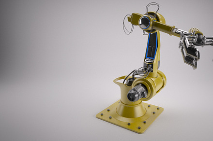 Industrial Robot Arm [Rigged], an Object 3D Model by kjpargeterimages