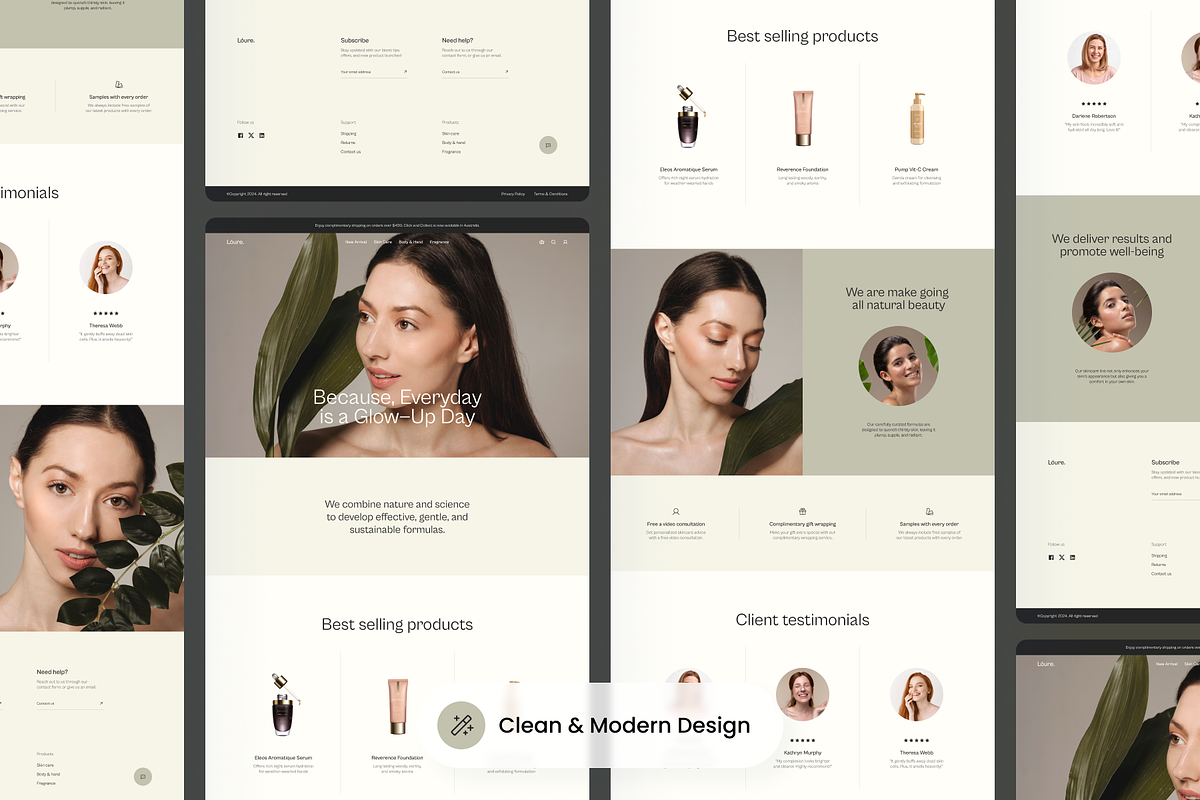 Loure - Skincare Website, a Landing Page Template by SLAB! Design (Photo 4 of 4)