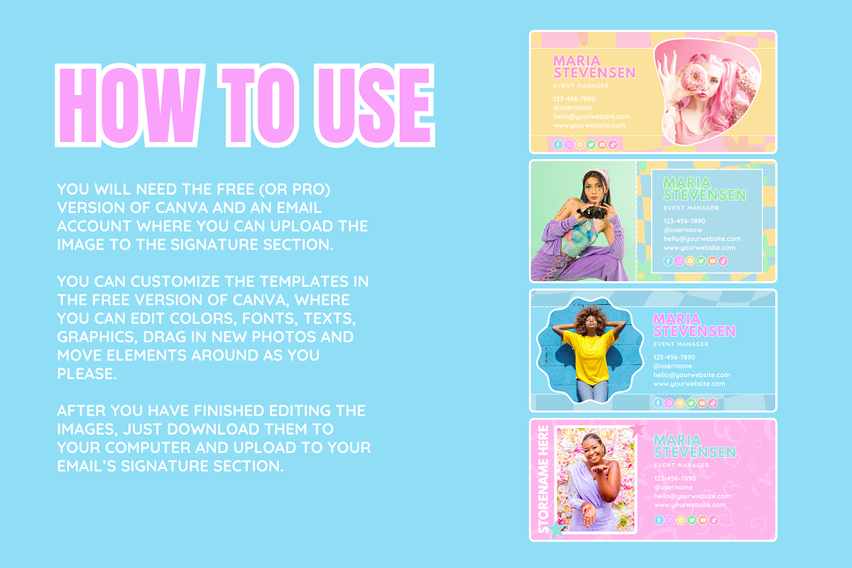 Bright Email Signature Templates, an Email Template by SunshineStudioBoutique (Photo 3 of 9)