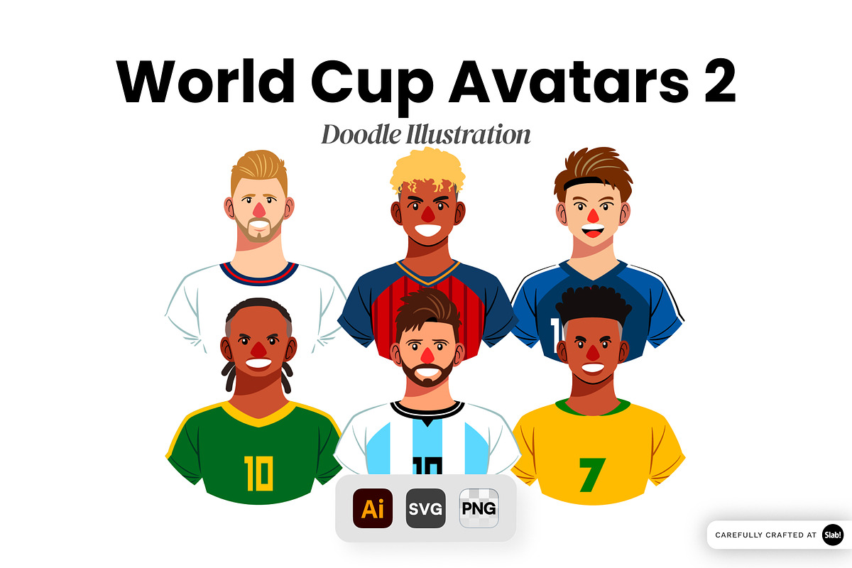 World Cup Avatars 2 Doodle, a Sport Illustration by SLAB! Design (Photo 1 of 3)