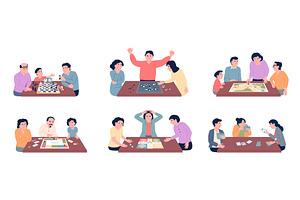 People play board games. Friends, a Sport Illustration by LadadikArt