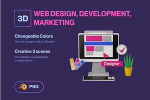 3D Web Design Scenes, a Scene 3D Model by Sunny Design