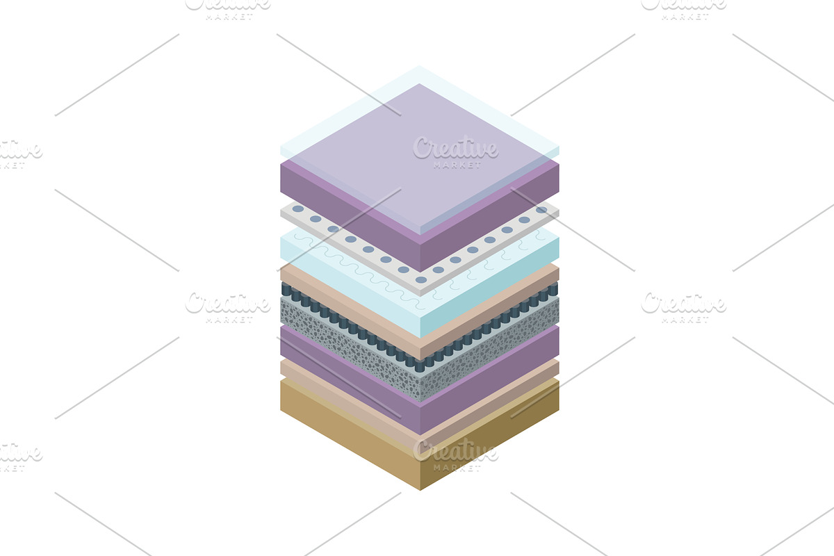 Layered orthopedic mattress icon, an Object Illustration by the8monkey