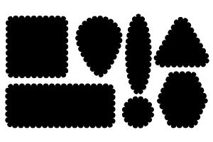 Set of scallop edge frames black, an Illustration by Zimages