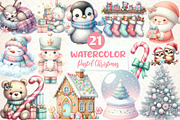 Pastel Christmas Sublimation PNG, an Illustration by CreationArt (Thumbnail 1 of 5)