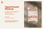 Taped Poster Mockup PSD, an Advertising Mockup by Bruto Mockups (Thumbnail 2 of 3)