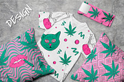 Vector cannabis set of patterns, a Pattern Graphic by lenavetka87 (Thumbnail 2 of 4)