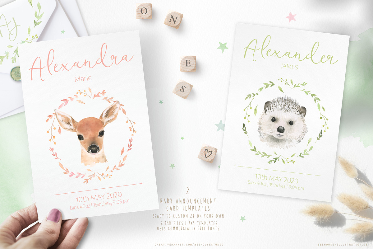watercolor forest animal portraits, an Animal Illustration by beehouse studio (Photo 5 of 11)