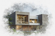 Exterior Watercolor Effect Bundle, an Action Add-On by MRI STUDIO (Thumbnail 8 of 24)