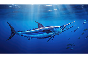 photo blue marlin isolated ai, an Animal Photo by pikepicture