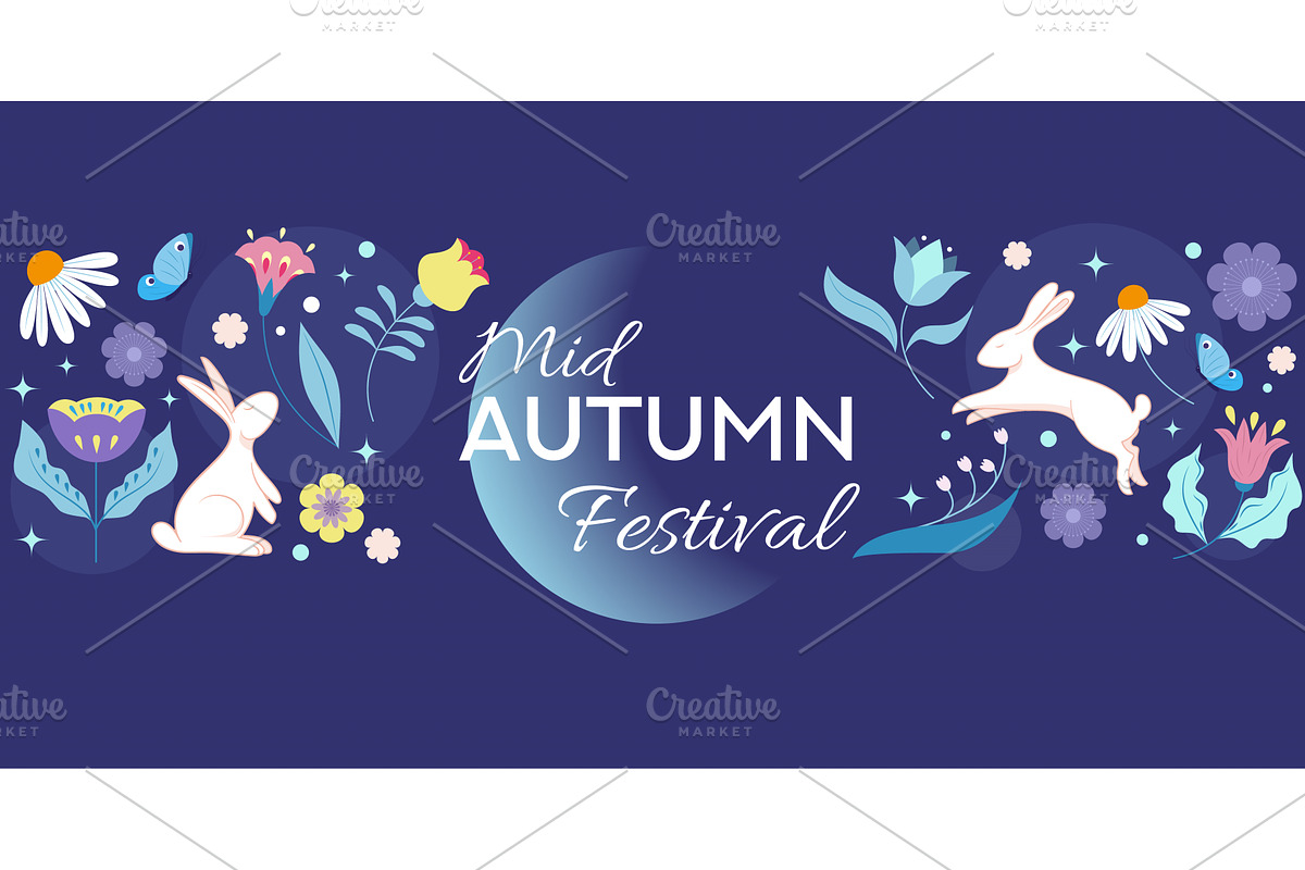 Mid Autumn Festival Banner, an Illustration by JeanBet