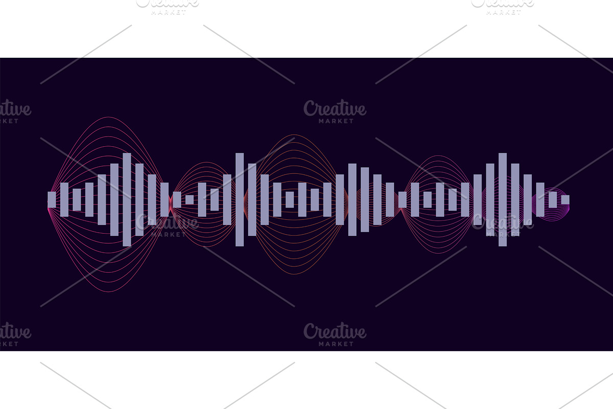 Vector music sound waves, an Illustration by Things for designers