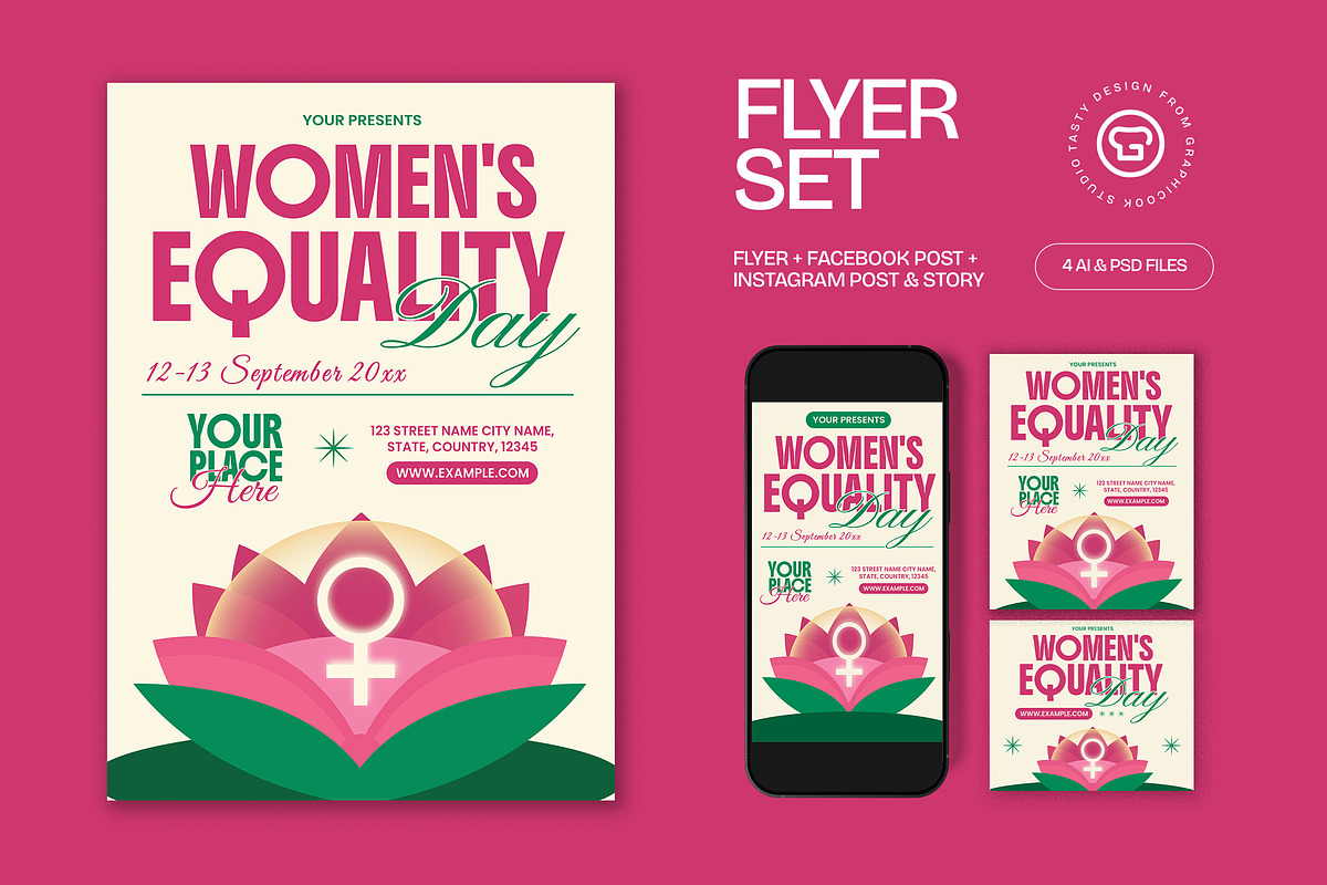 Women's Equality Day Flyer, a Flyer Template by graphicook | Creative ...