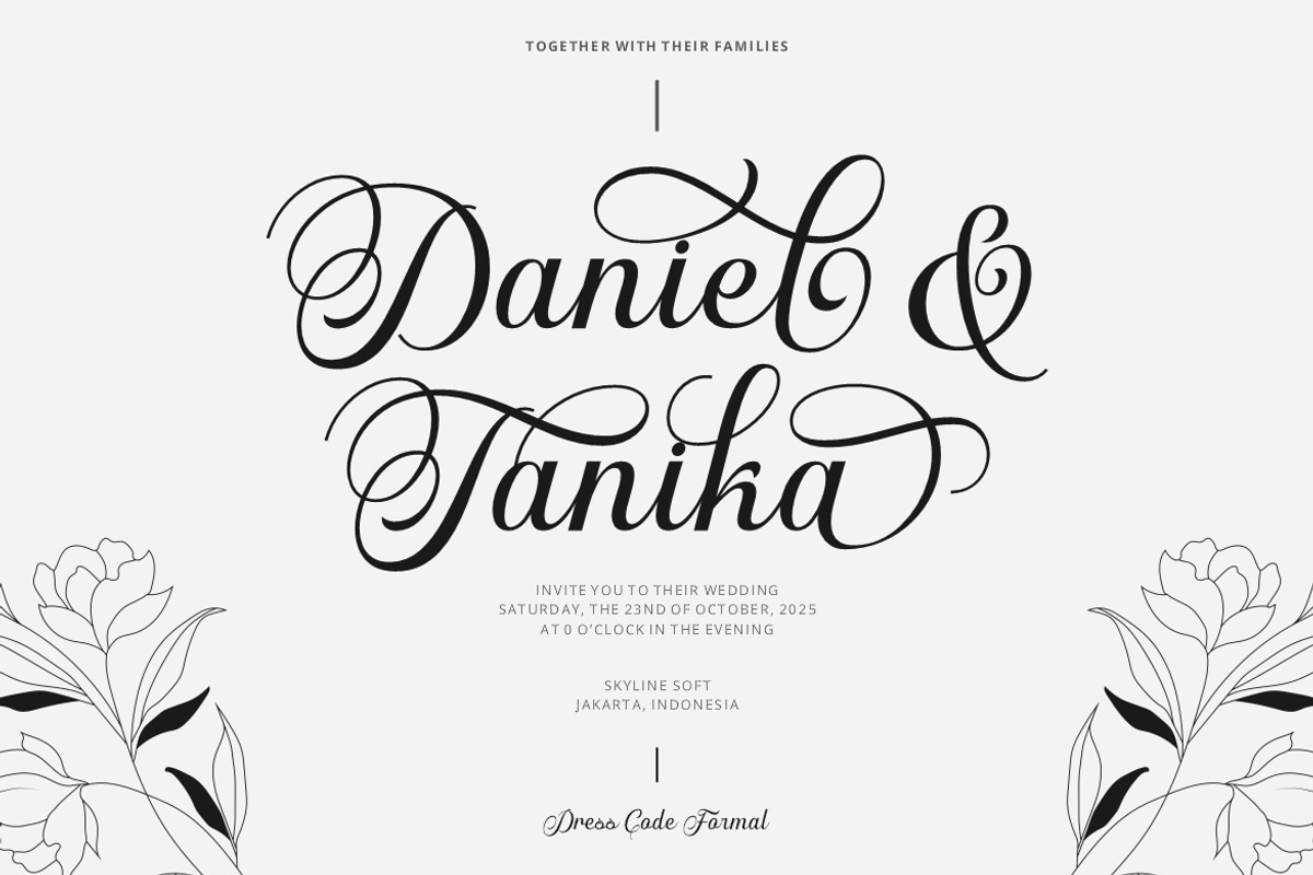 Emelina Calligraphy Scripts Font, a Script Font by Burhan Afif (Photo 7 of 10)