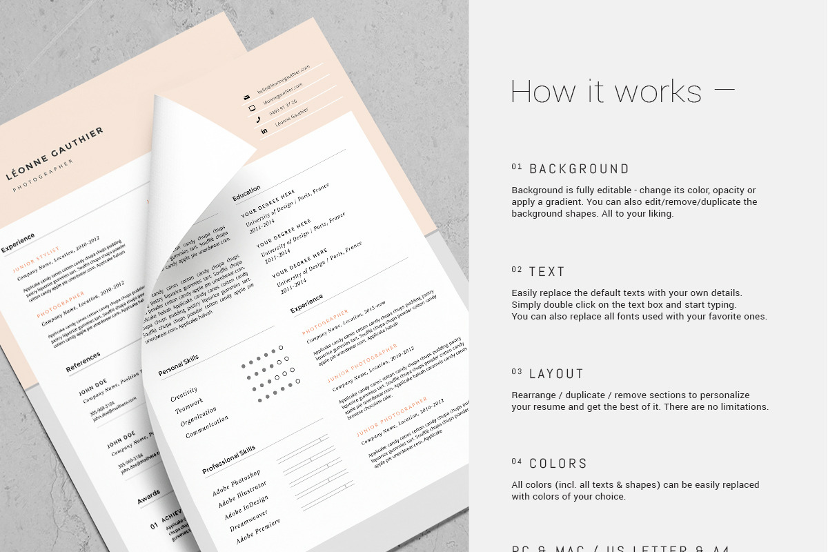Resume & Cover Letter / Léonne, a Resume Template by This Paper Fox (Photo 4 of 5)
