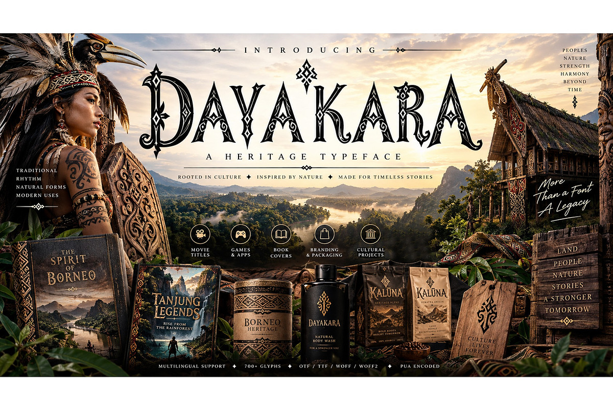 Dayakara, a Symbol Font by Art StoreID (Photo 1 of 16)