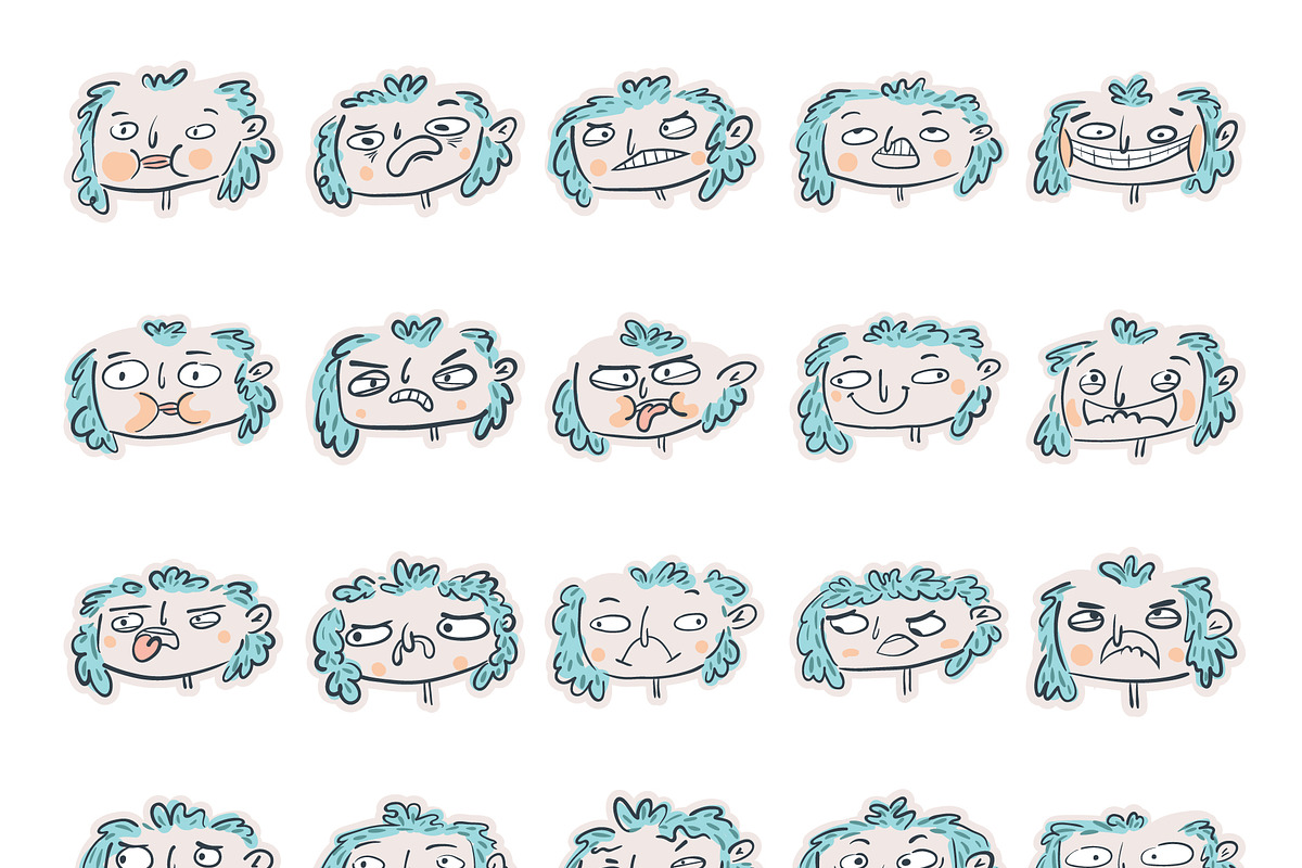 Emotionalicious - 140 faces, an Illustration by Teeshoom Studio (Photo 2 of 4)