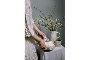 Spring Blossoms With Homemade Cheese, a Person Photo by Natasha Breen